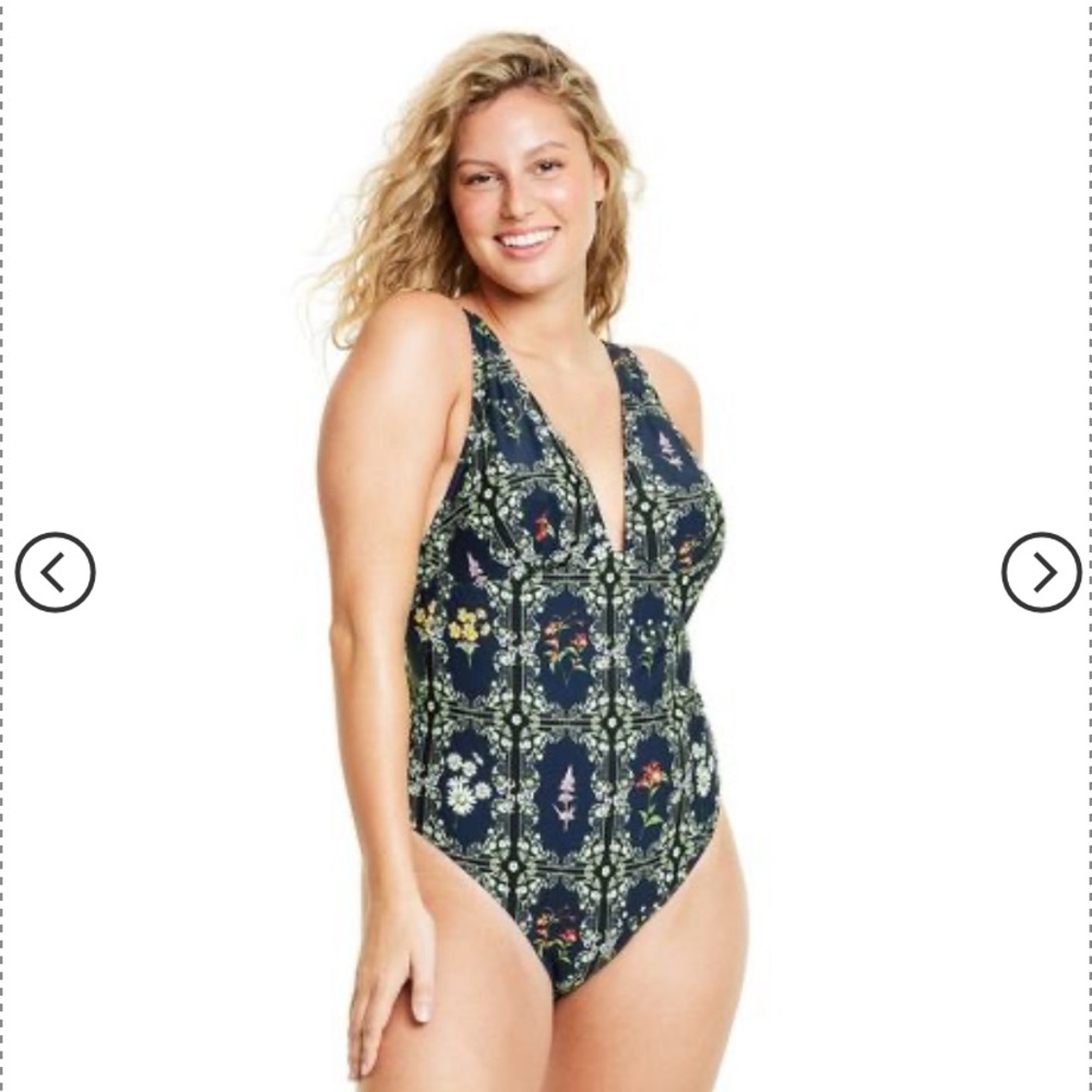 Target x Aguabendita Dainty Floral Tile Print Cheeky One Piece Swimsuit